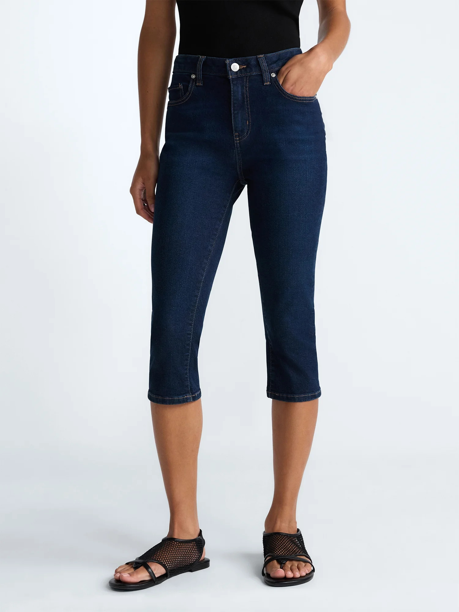 Scoop Women's Skinny Cropped Jeans, 18.5'' Inseam, Sizes 0-26W - Walmart.com | Walmart (US)
