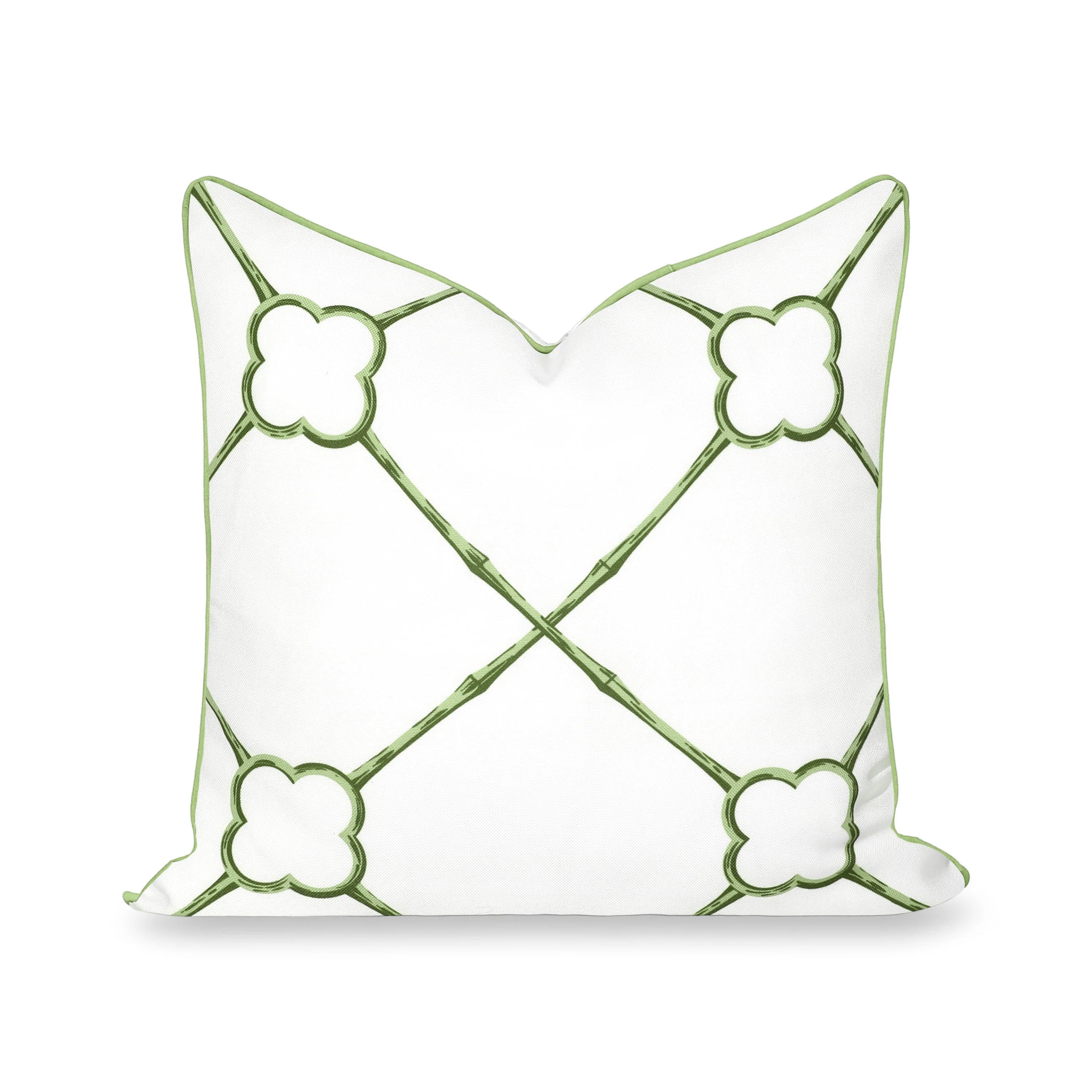 Bambury, Indoor/Outdoor Grass Green Pillow Cover, with Piping, 22 | Hofdeco