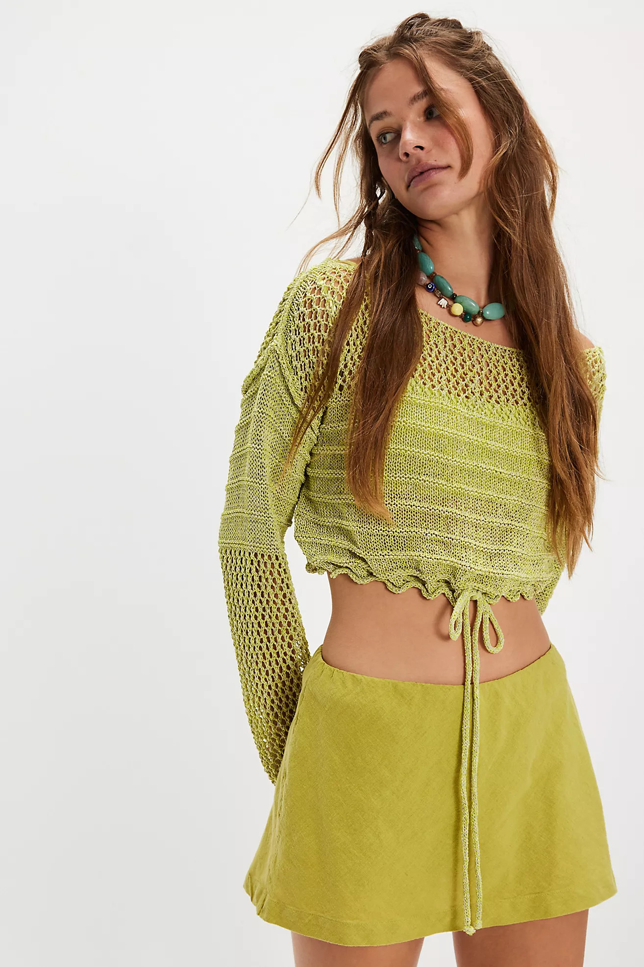 My Little Micro Mini Cotton-Linen Skort | Free People (Global - UK&FR Excluded)