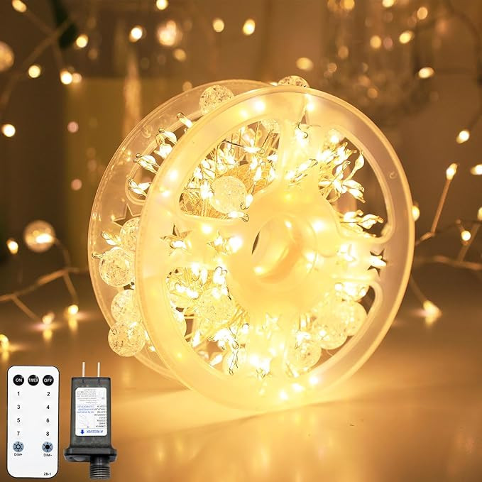 Copper Wire Firecracker Christmas Fairy Lights, Connectable 26FT 400LED Twinkle Plug in Fairy Str... | Amazon (US)