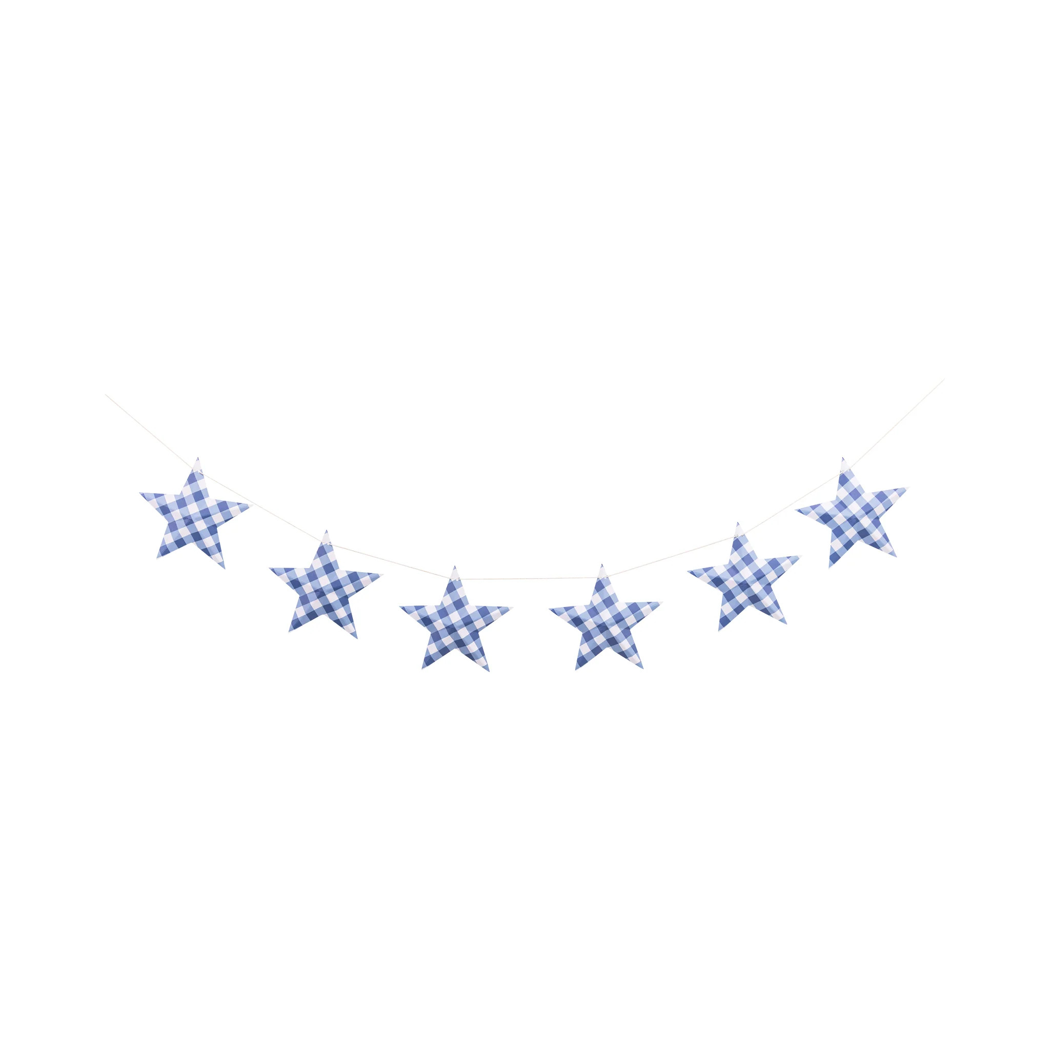 Blue Plaid Hanging Stars Banner | My Mind's Eye