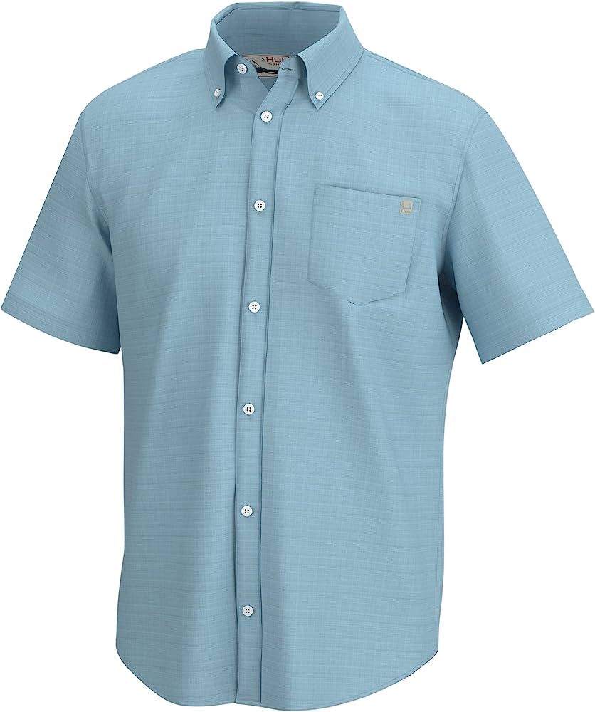 HUK Men's Kona Pattern Short Sleeve Fishing Button Down Shirt | Amazon (US)