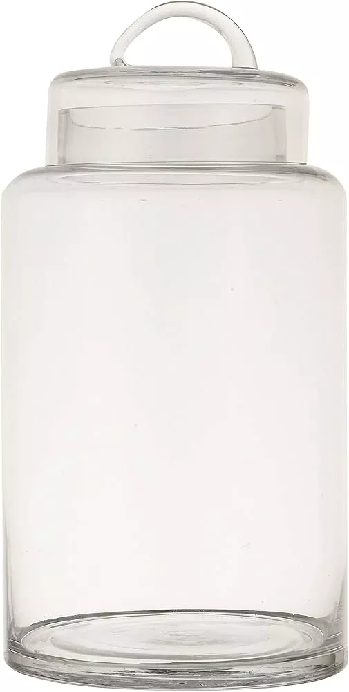 Kook Glass Kitchen & Apothecary Canisters, 1 Gallon, Set of 2, Silver