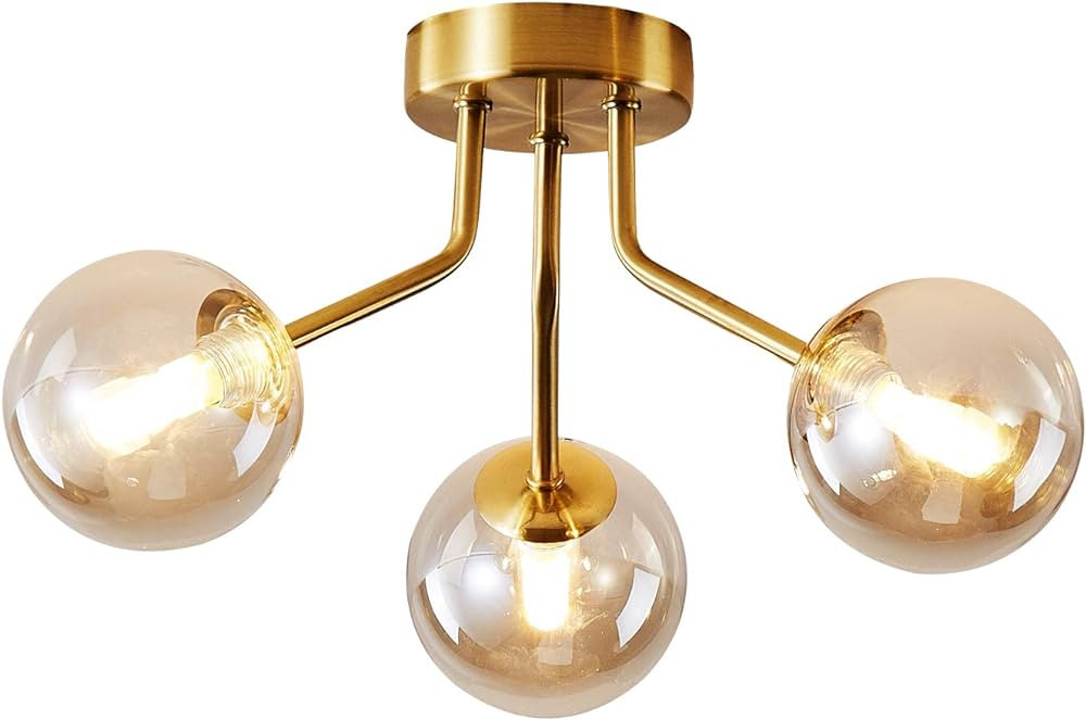MOLUOLA LIGHTING Sputnik Chandelier Gold Ceiling Mounted Light Fixtures for Kitchen Dining Room E... | Amazon (US)