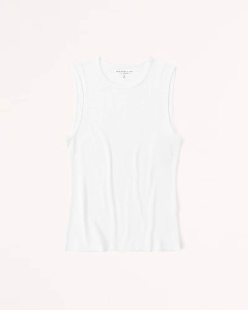 Featherweight Rib Skimming Crew Tank | Abercrombie & Fitch (US)