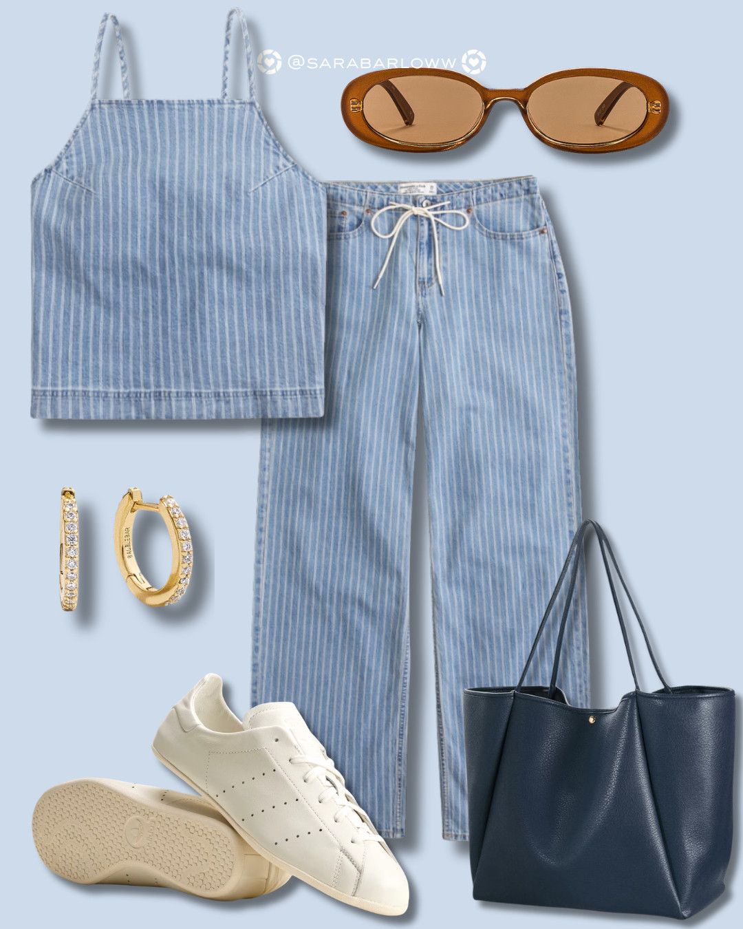 spring is all about a matching set! i'm loving this striped denim set from abercrombie - i would pair it with comfy neutrals like these adidas sneakers and this amazon carry-all bag! would you rock this look this spring?  

 #LTKootd #LTKSeasonal #LTKU