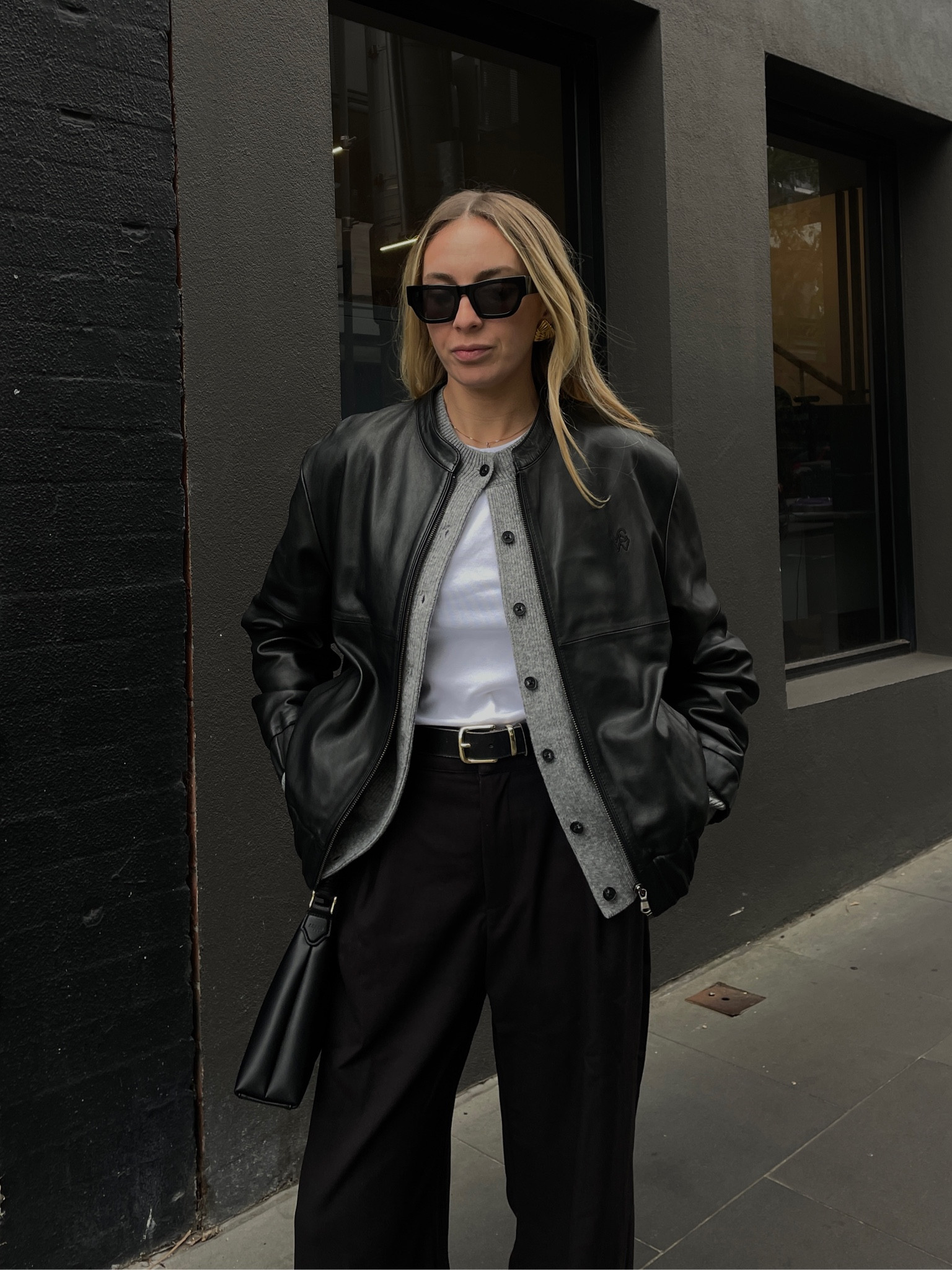 Leather jacket, Grey cardigan, black trousers = winter fashion ✨ All my favourite Australian designers in one outfit 

#LTKaustralia #LTKnewzealand #LTKwinter