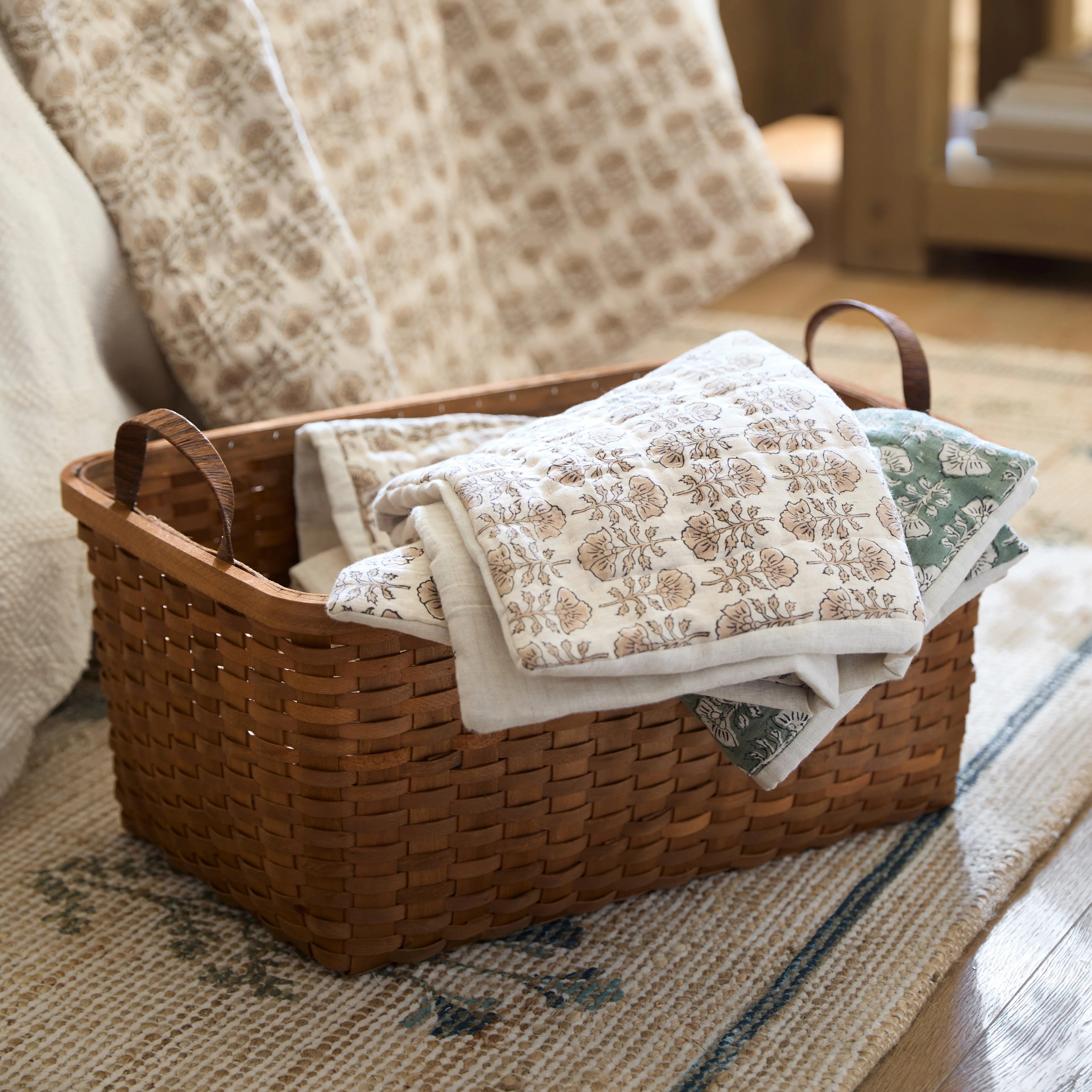Antique Inspired Woven Harvest Basket | Magnolia