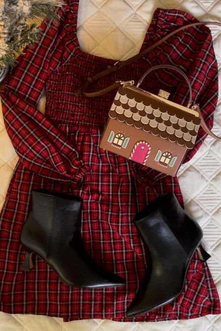 Outfit inspo for a holiday party or Christmas Eve dinner ✨

Dress, red plaid, booties, short boots, trendy boots, gingerbread, Christmas outfit 

#LTKSeasonal #LTKHoliday #LTKshoecrush