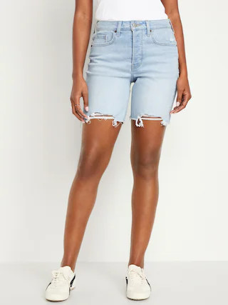 High-Waisted OG Button-Fly Jean Shorts -- 7-inch inseam | Old Navy (US)