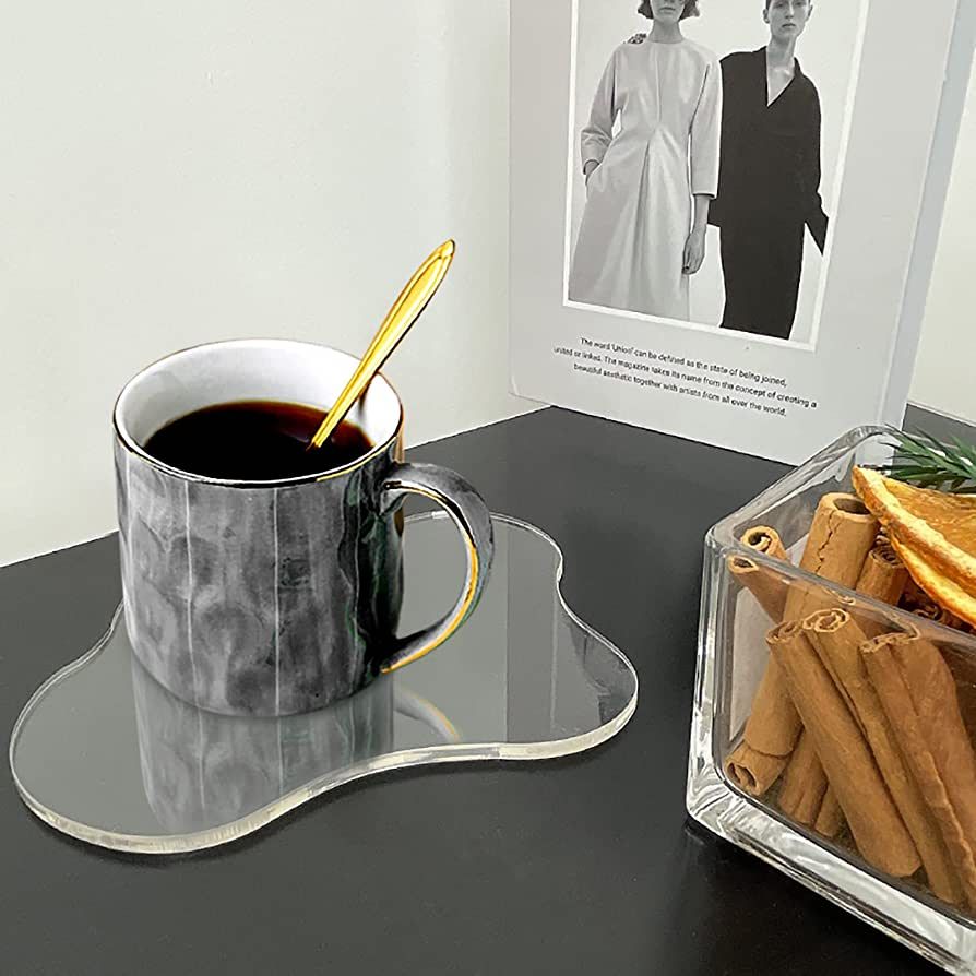 Acrylic Irregular Coaster, Creative Decorative Plate Coaster Mug Pad Coffee Cup Coaster Dining Ta... | Amazon (US)