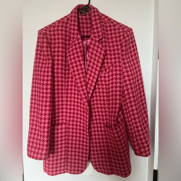 AFRM Oversized Hot Pink Sassy Houndstooth Jacket, Size Small | Poshmark