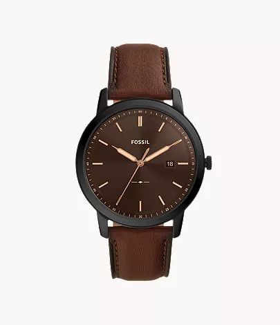 The Minimalist Solar-Powered Brown Eco Leather Watch | Fossil (US)