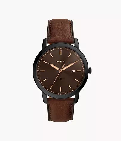 The Minimalist Solar-Powered Brown Eco Leather Watch | Fossil (US)