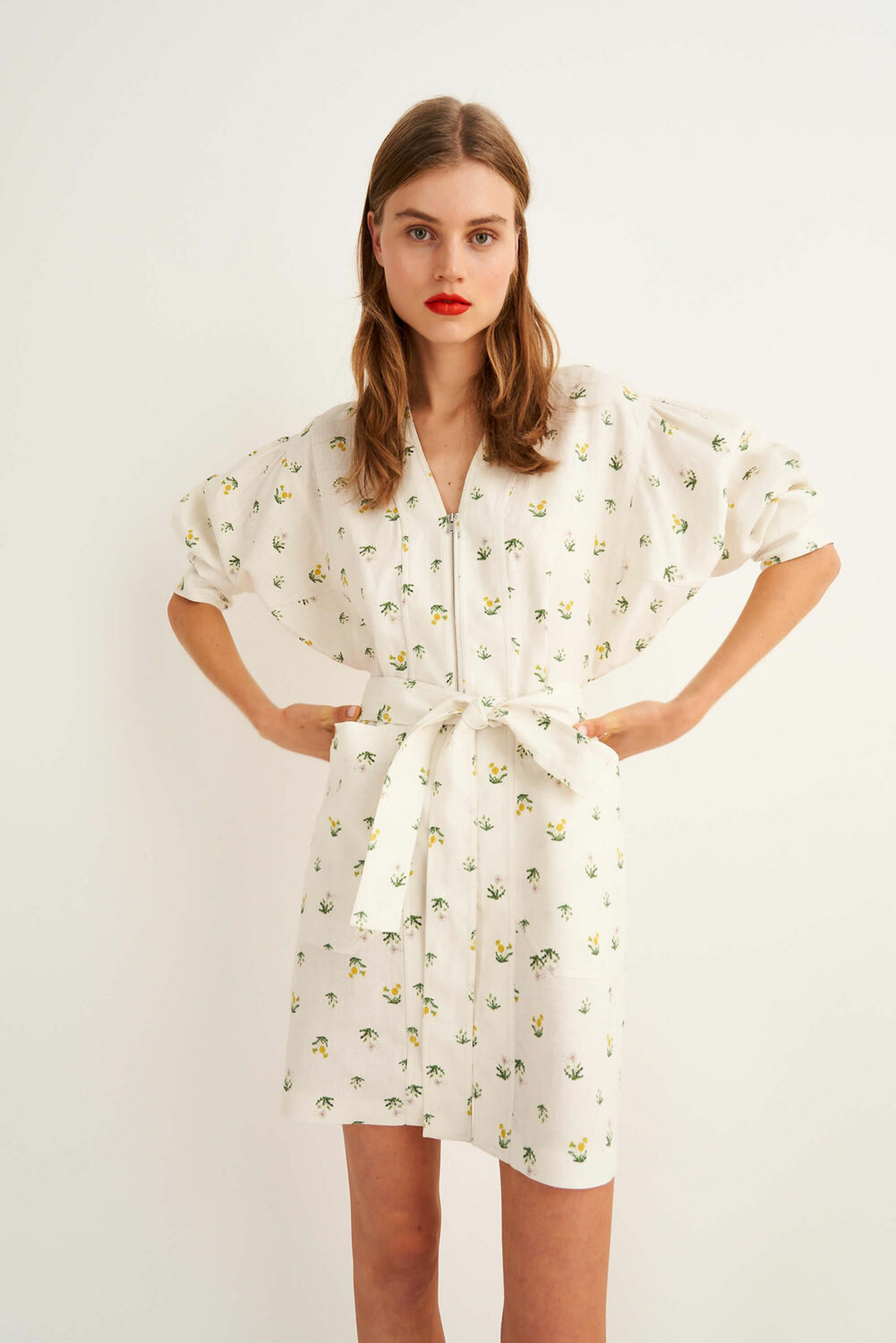 Oroton Soft Cream Mini Thistle Dress | Oroton