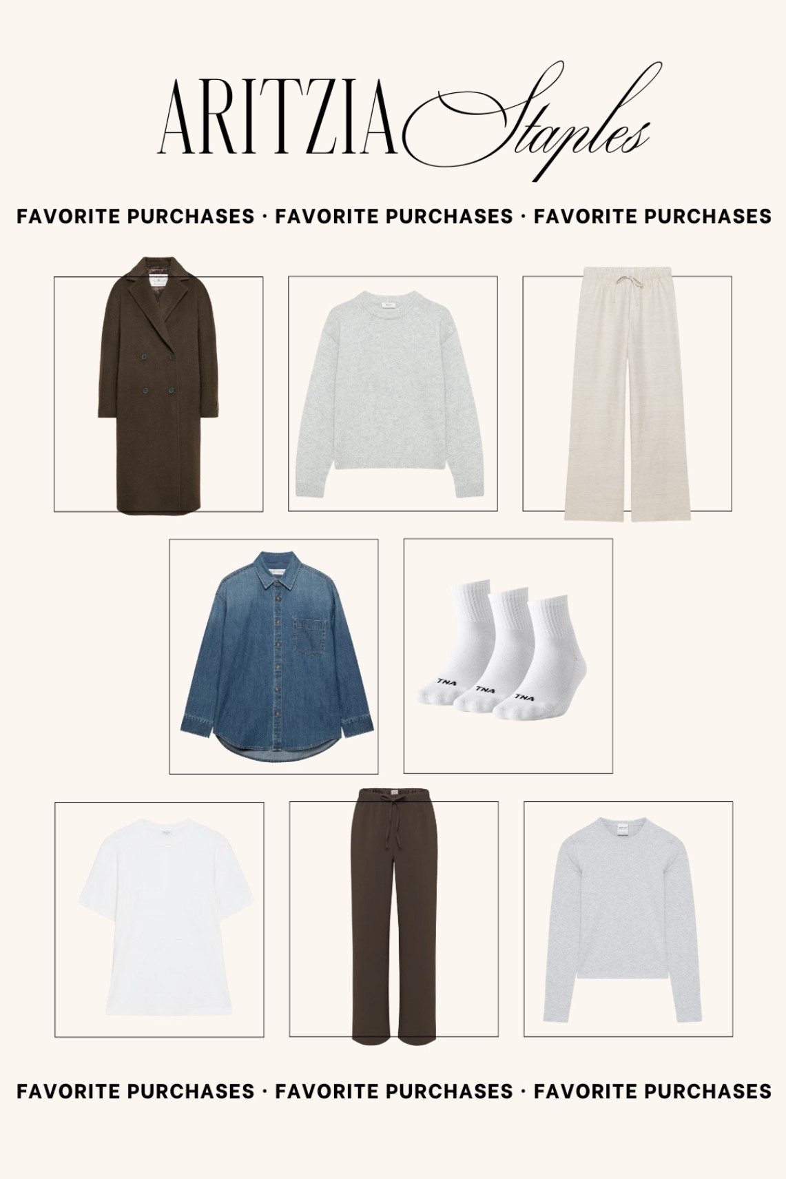 Aritzia Staples | My favorite purchases! Closet staples, wardrobe staples, closet basics, closet basic, capsule wardrobe, wardrobe essentials, closet essentials, winter outfit, winter outfits, denim button up, winter coat

#LTKootd #LTKSeasonal