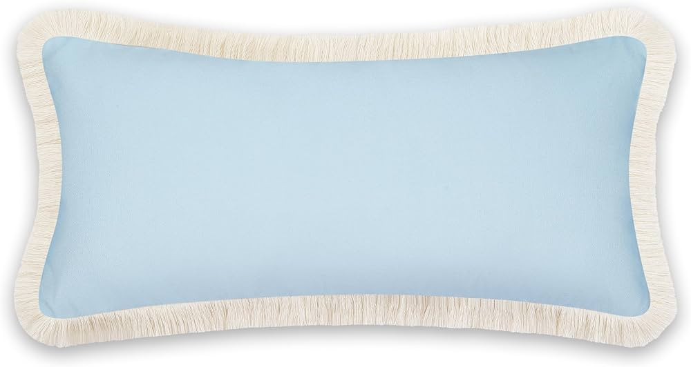 Hofdeco Premium Coastal Patio Indoor Outdoor Long Lumbar Pillow Cover Only, 12"x26" Water Repelle... | Amazon (US)