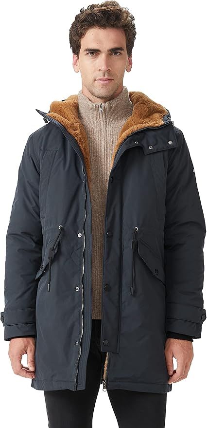 Orolay Men's Winter Thicken Parka Jacket Warm Hooded Coat with Fleece Lined | Amazon (US)