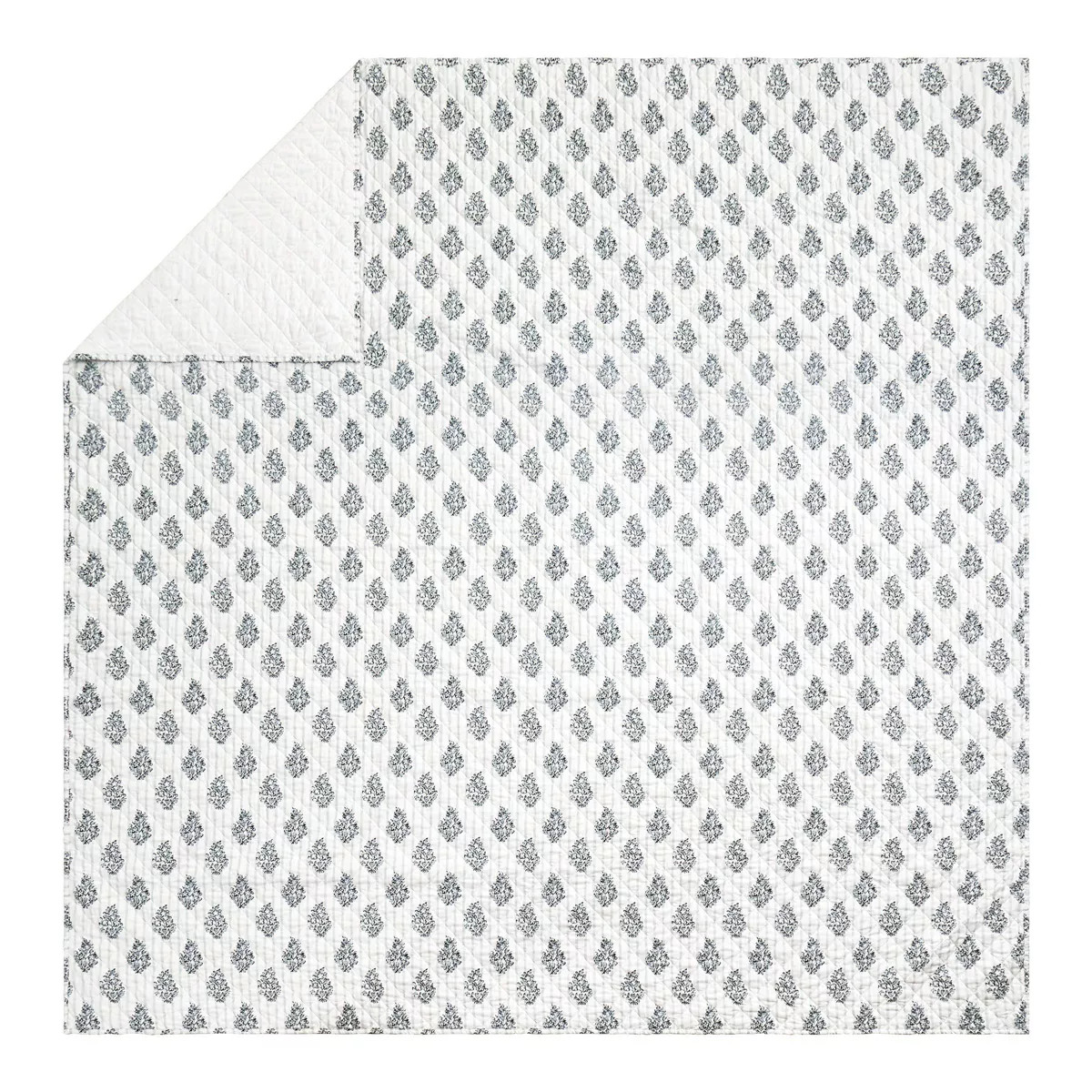 Modern Heirloom 3pc King Block Print Quilt Set Blue | Target