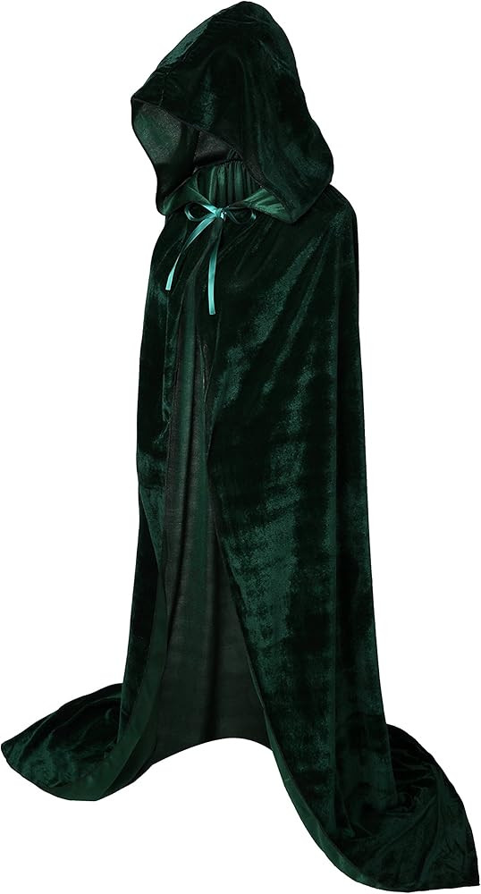 VGLOOK Hooded Cloak Long Velvet Cape for Christmas Halloween Cosplay Costumes 59inch | Amazon (US)