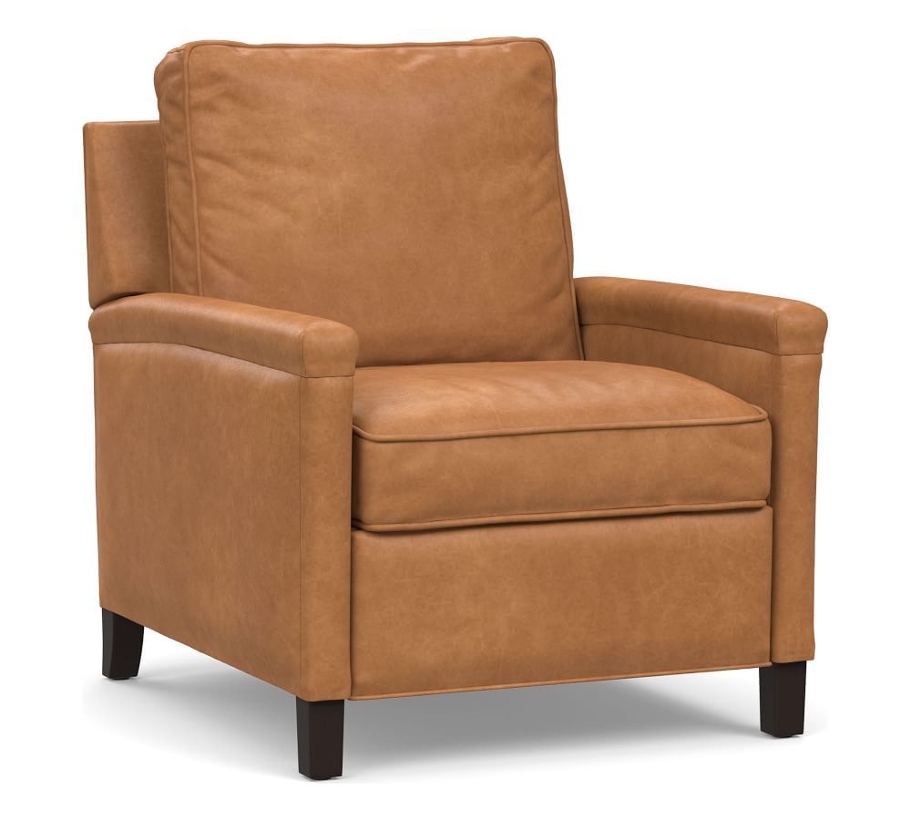 Tyler Leather Square Arm Recliner With Nailheads | Pottery Barn (US)