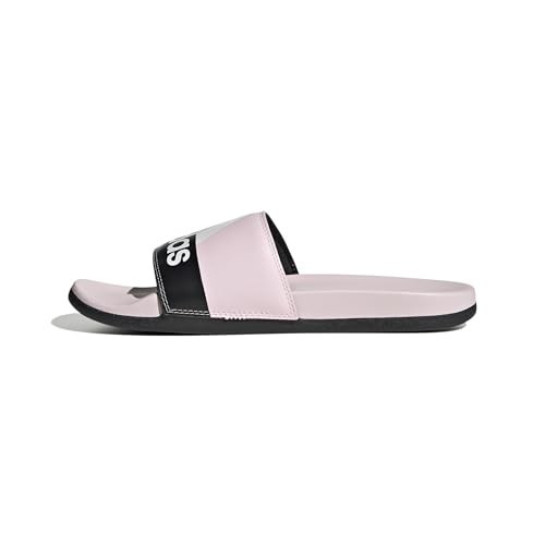 adidas Unisex Adilette Comfort Slide Sandal, Clear Pink/White/Core Black, 18 US Men | Amazon (US)