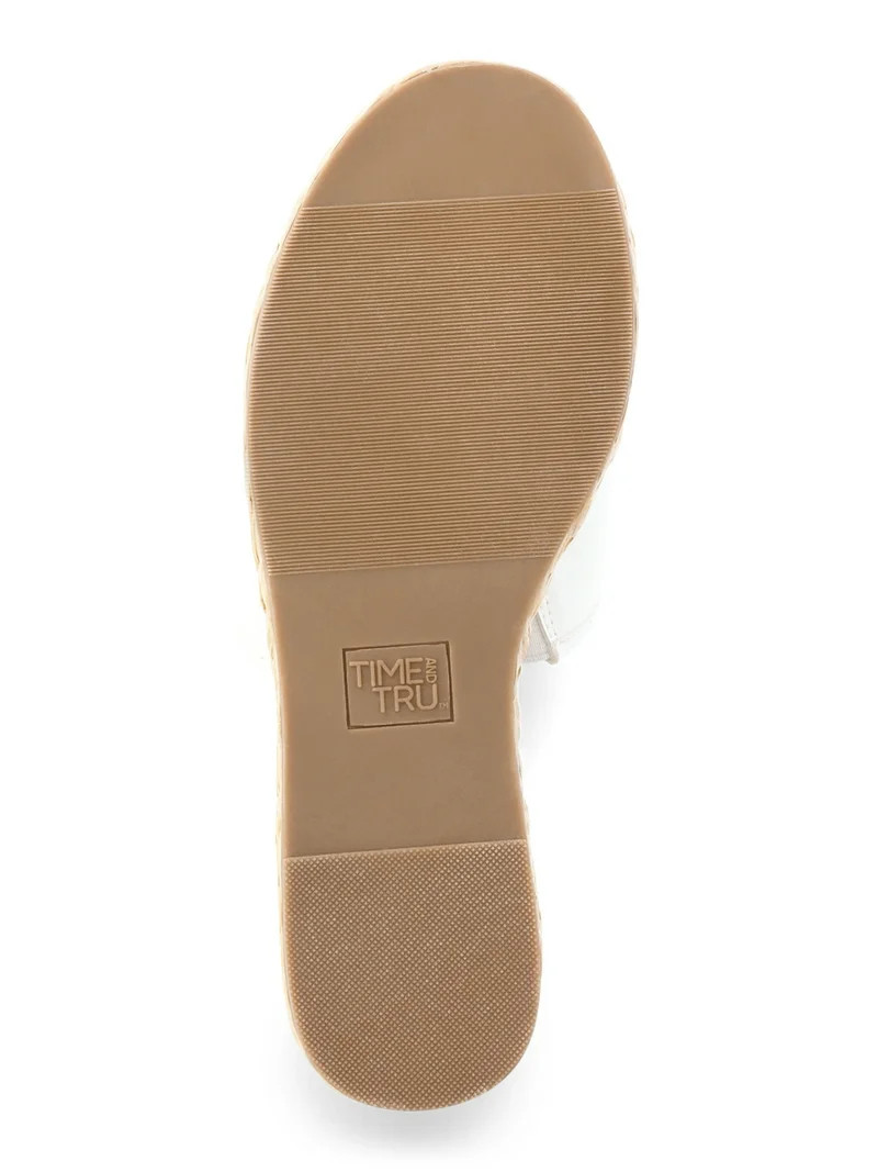 Time and Tru Women's Raffia Platform Slide Sandals | Walmart (US)