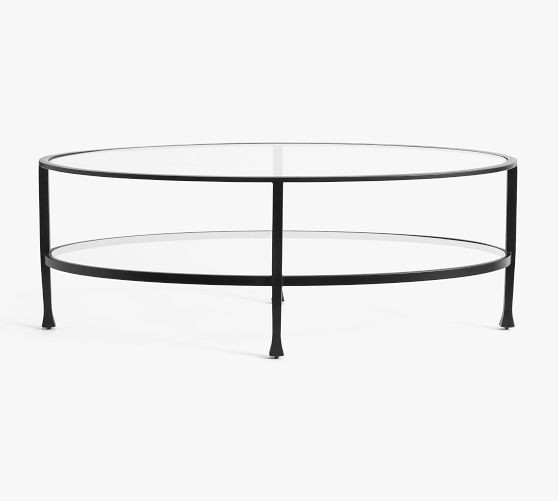 Tanner Oval Glass Coffee Table (47.5") | Pottery Barn (US)