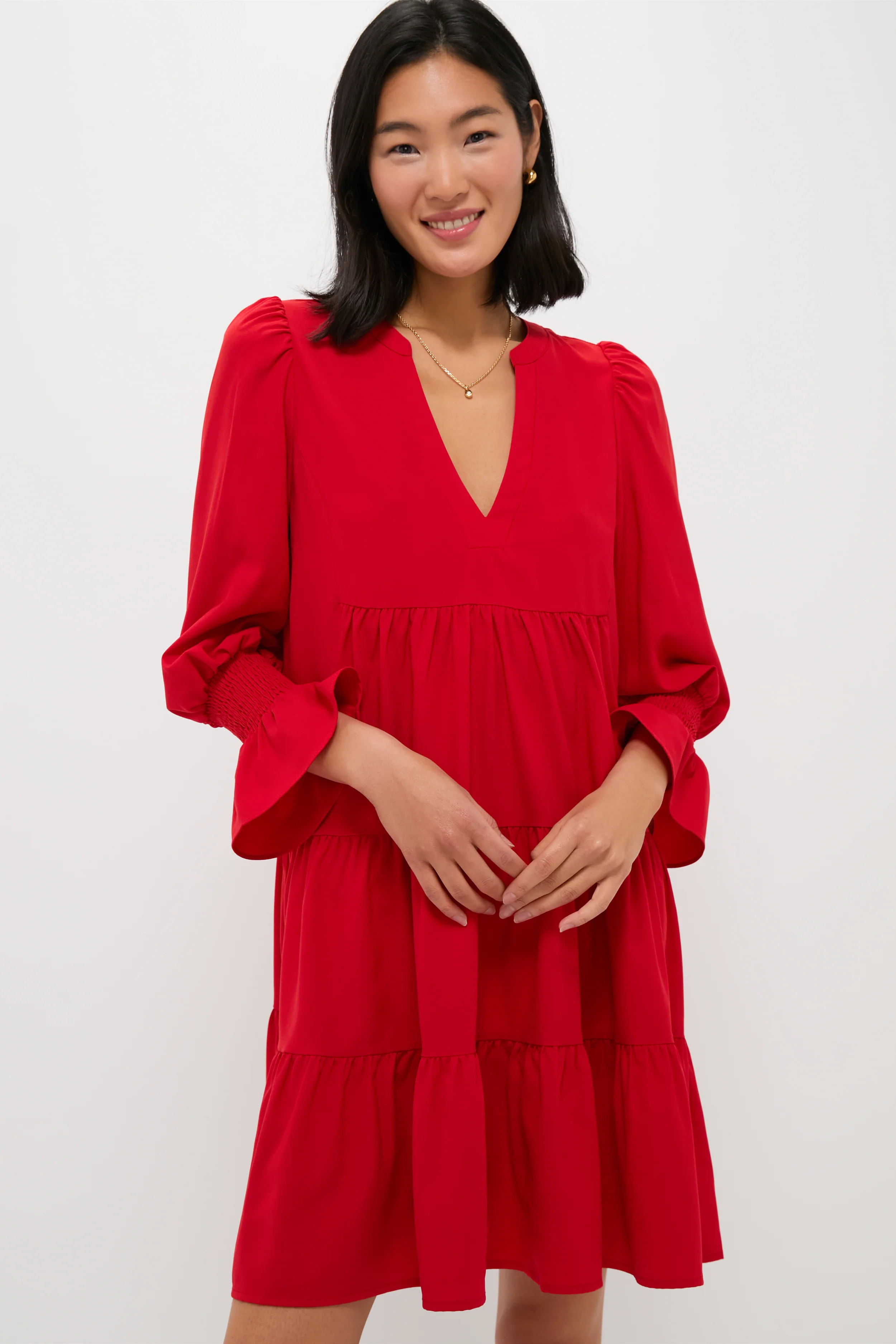 Red Crepe Kenzo Dress | Tuckernuck (US)