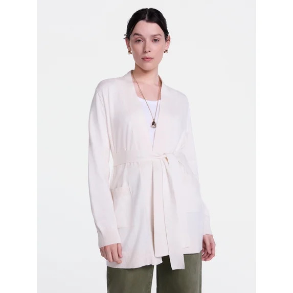Scenario Women's Belted Lightweight Cardigan, Sizes XS-XXXL | Walmart (US)