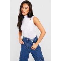 Womens High Neck Jersey Cut Out Bodysuit - White - 6, White | Boohoo.com (UK & IE)