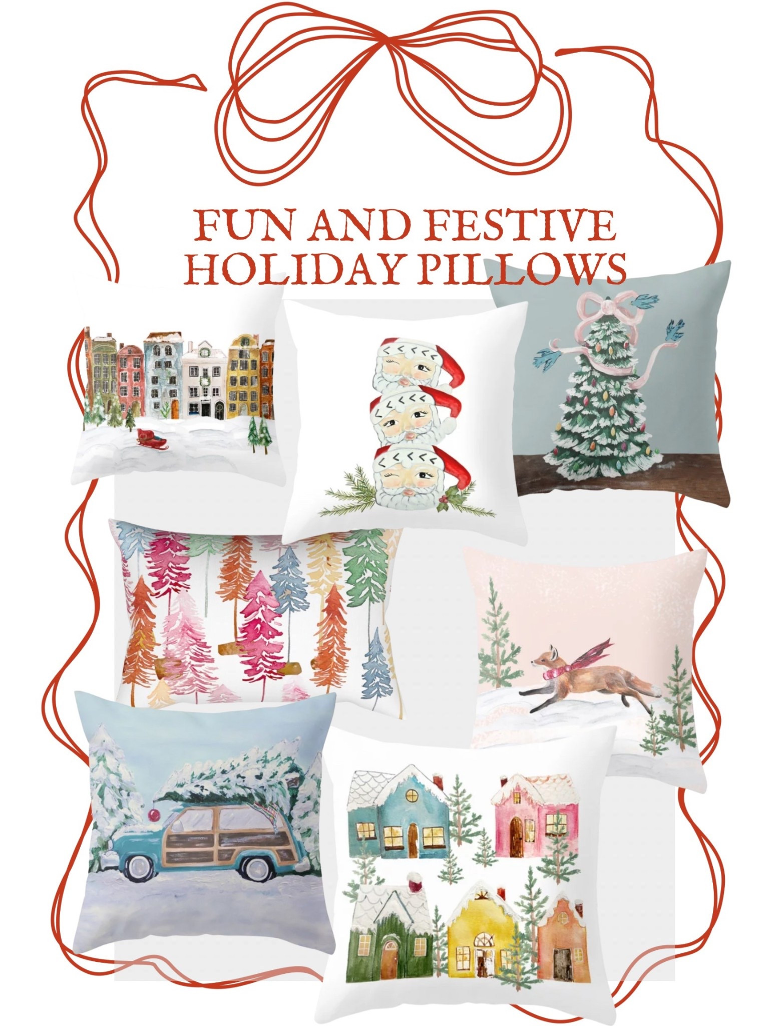 Fun and festive holiday pillows! 

#LTKSeasonal #LTKHome