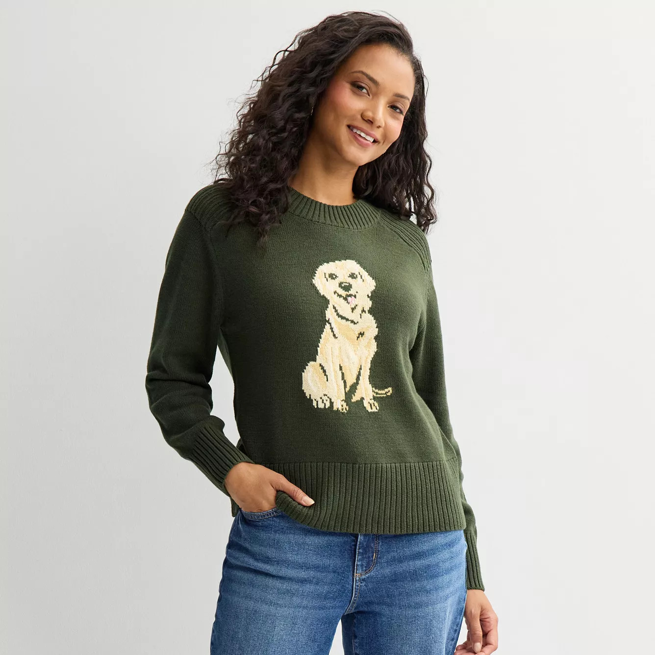 Women's Sonoma Goods For Life® Casual Crewneck Sweater with Dog Design | Kohl's