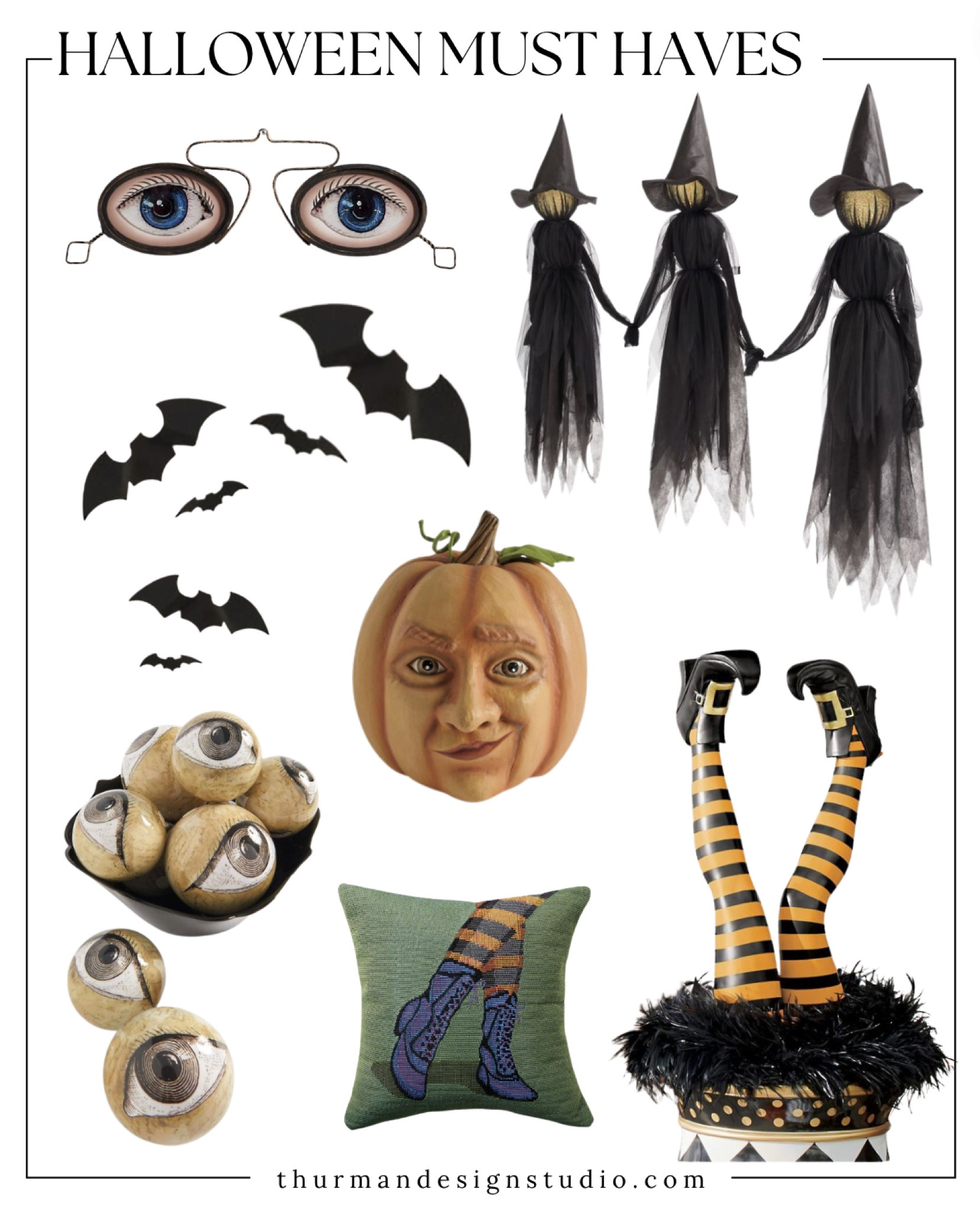 Get your home Halloween-ready with these spooky must-haves! Start with eerie outdoor décor like glowing jack-o'-lanterns and haunted hanging witches to set the tone. Inside, mix in flying bats, flickering candles, and creepy-crawly accents for a frightfully festive feel. 
 
Don’t forget themed tableware for your Halloween gatherings and a few playful touches like ghostly garlands or potion bottle decorations. With these essentials, your home will be the perfect mix of spooky and stylish this Halloween season!

#LTKKids #LTKHome #LTKSeasonal