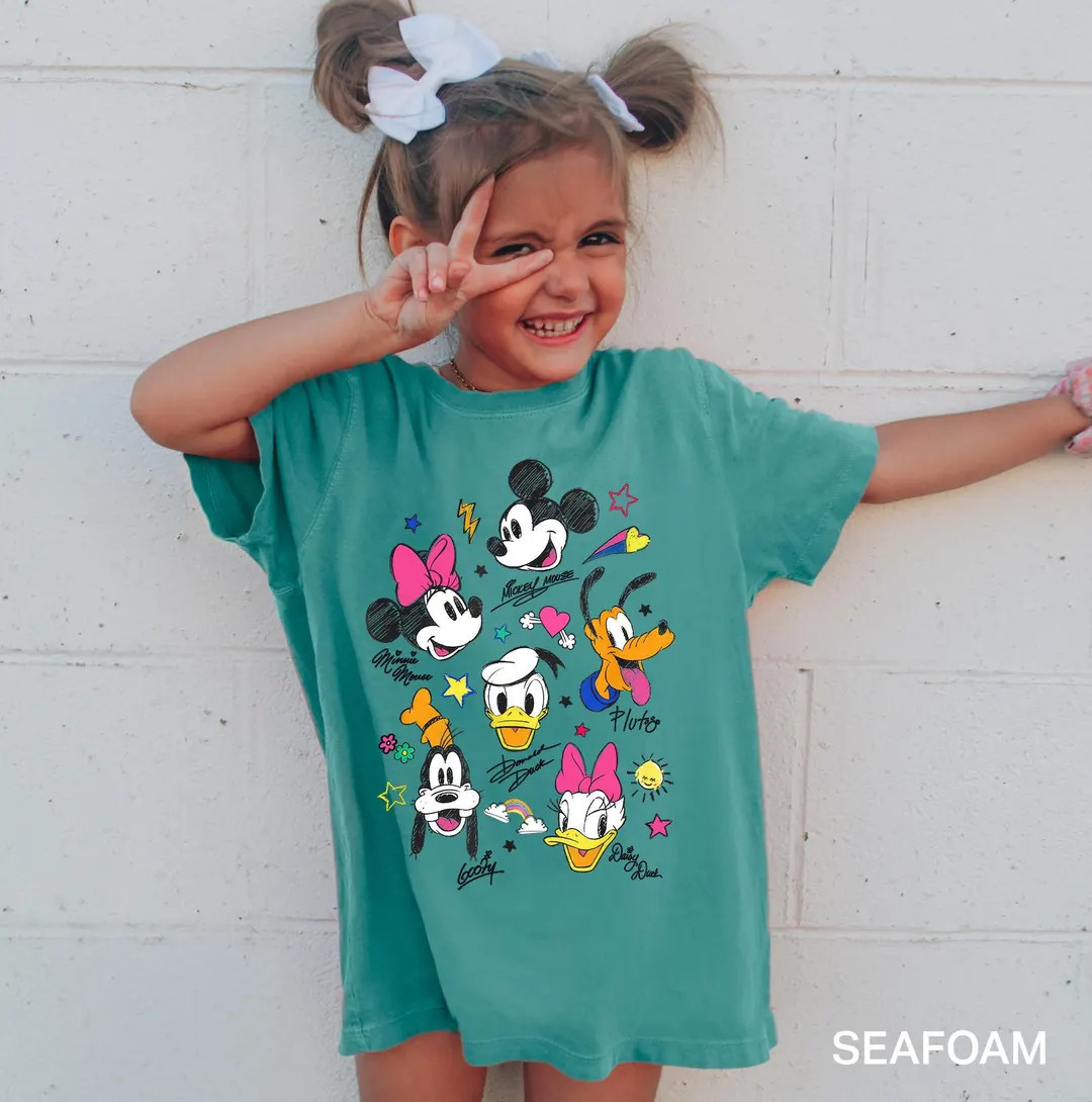 Comfort Colors® Disney Vintage Mickey Mouse and Friends Shirt, Retro Mickey and Friends Sketch S... | Etsy (US)