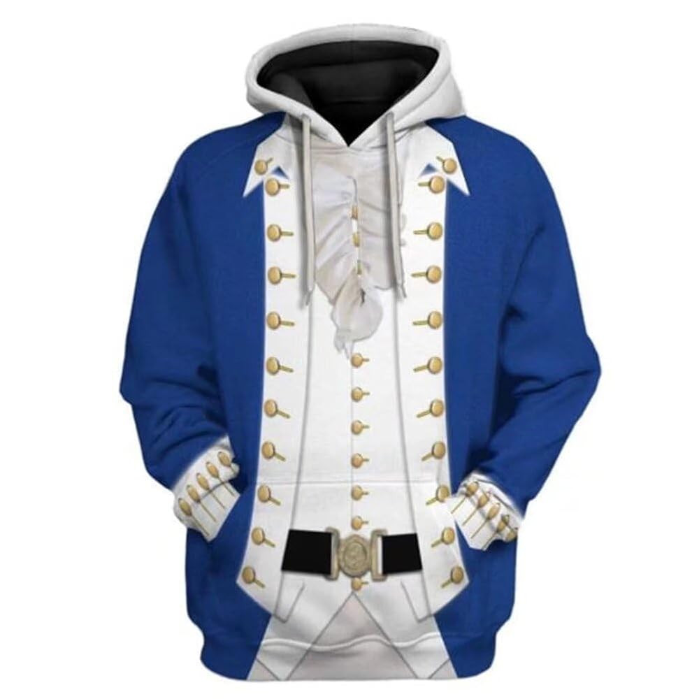 XIAMUSZ Adult Historical Hoodie Halloween Cosplay Costume 3D Pullover Sweatshirt | Amazon (US)