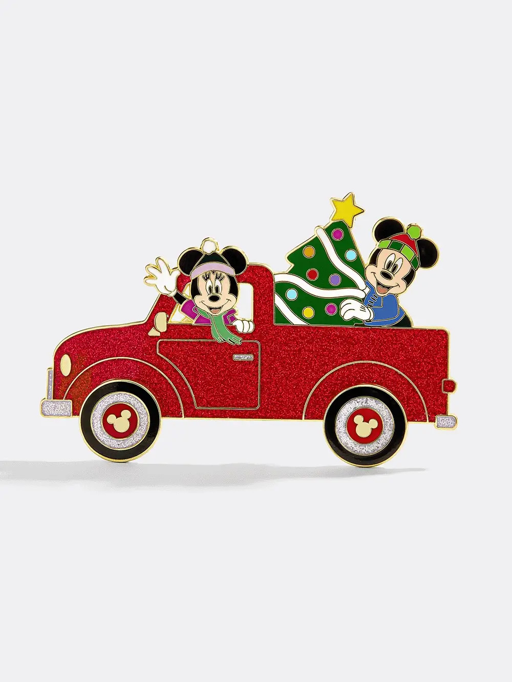 Disney Mickey Mouse & Minnie Mouse Holiday Prep Pin - Disney Red Holiday Truck Pin | BaubleBar (US)