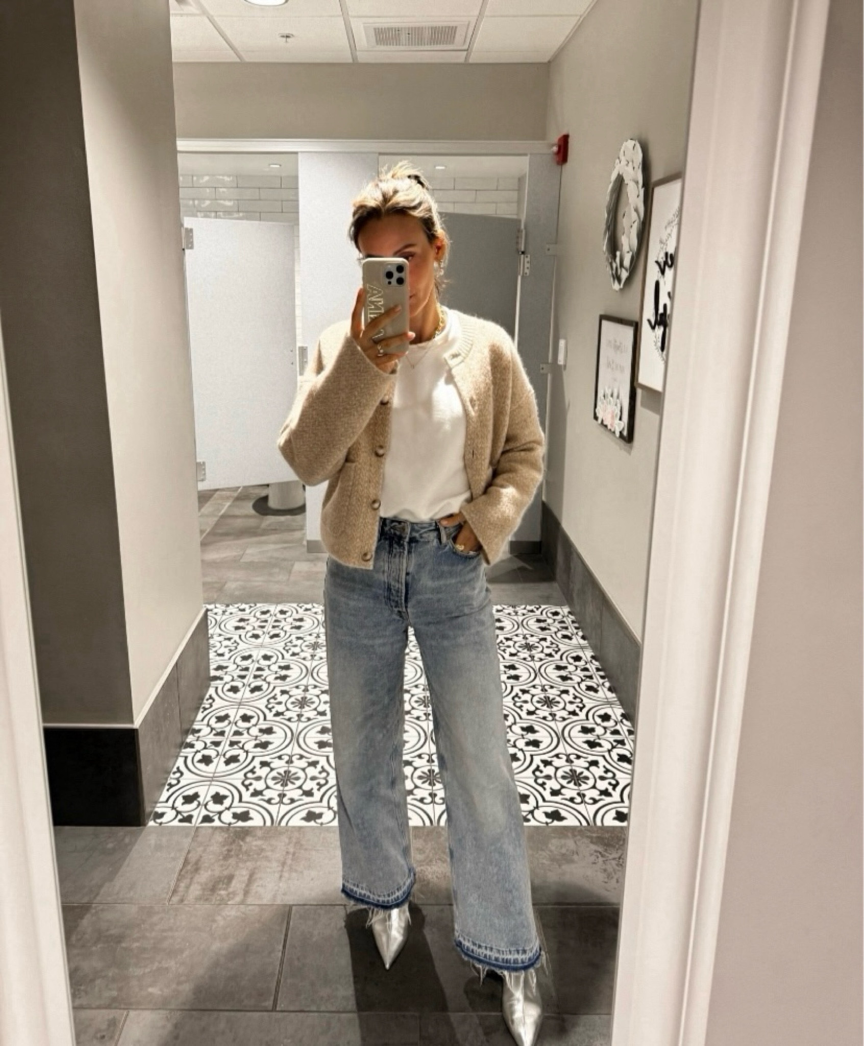 Winter outfit idea (that also transitions into the spring!) This fuzzy Sezane jacket was recently restocked, but given how popular it was last season, I’m guessing it will sell out. I’m wearing a size small and think it pairs well with a dressier bottom, a satin slip dress, or jeans. 

p.s. How cute are these metallic boots?! So on trend and fun to wear into the spring season! 

#LTKFindsUnder100 #LTKStyleTip #LTKShoeCrush