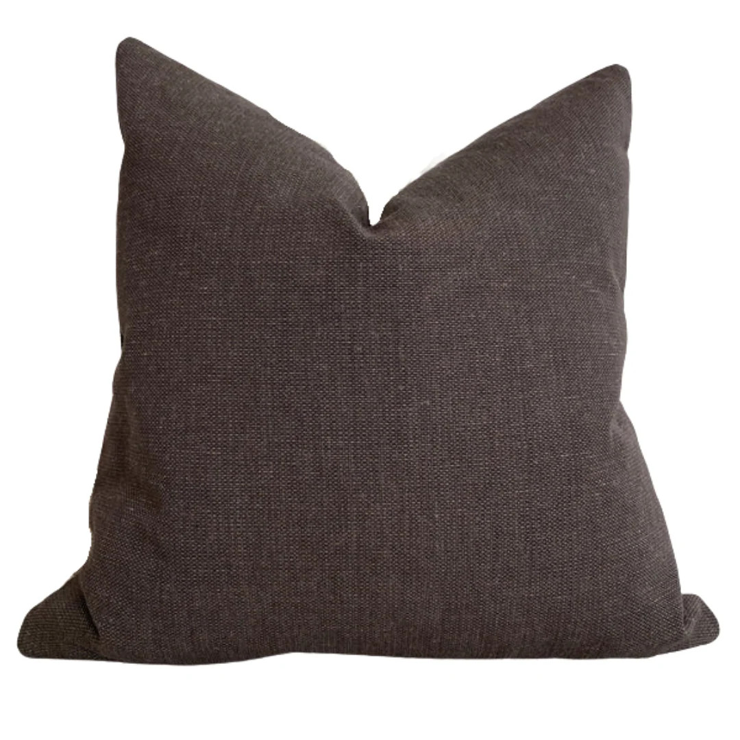 Solid Canvas | Dark Chocolate Pillow Cover | Hackner Home (US)