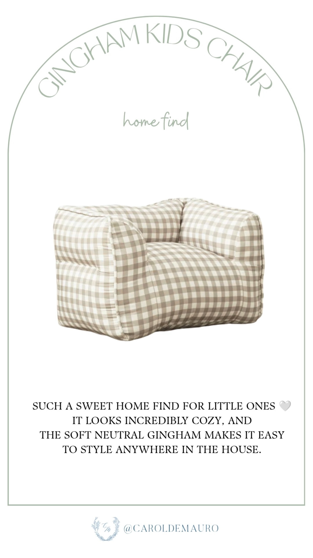 gingham kids chair, kids couch, timeless home decor, studio mcgee, nursery furniture, kids room furniture, neutral aesthetic

#LTKHome #LTKKids