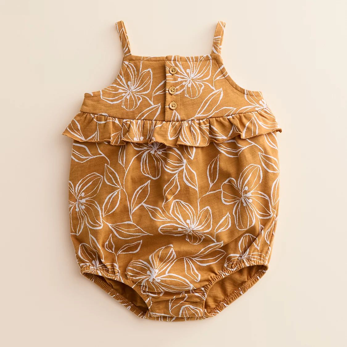 Baby Girl Little Co. by Lauren Conrad Organic Henley Ruffle Romper | Kohls | Kohl's