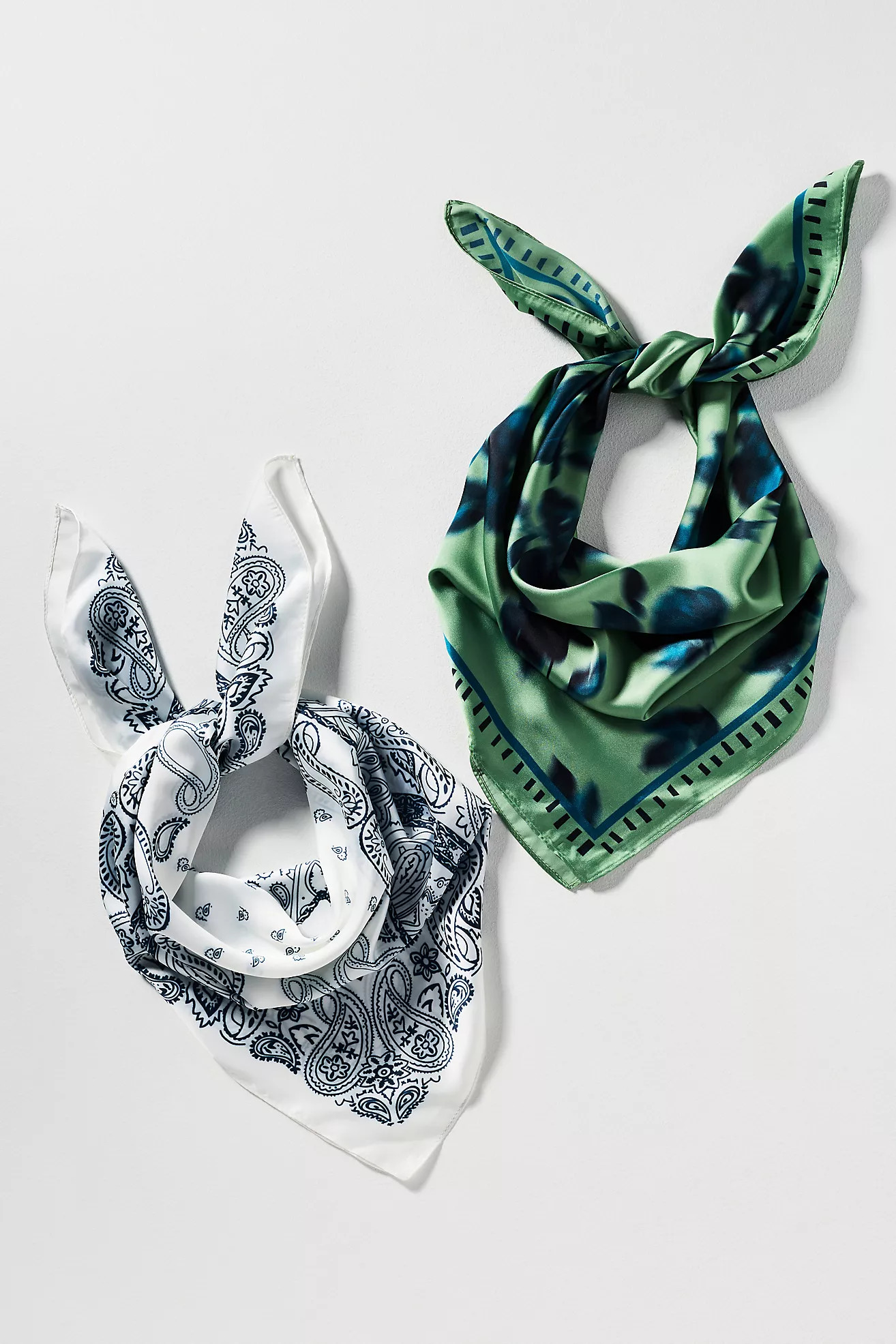 Silken Bandana Headscarves, Set of 2 | Anthropologie (US)