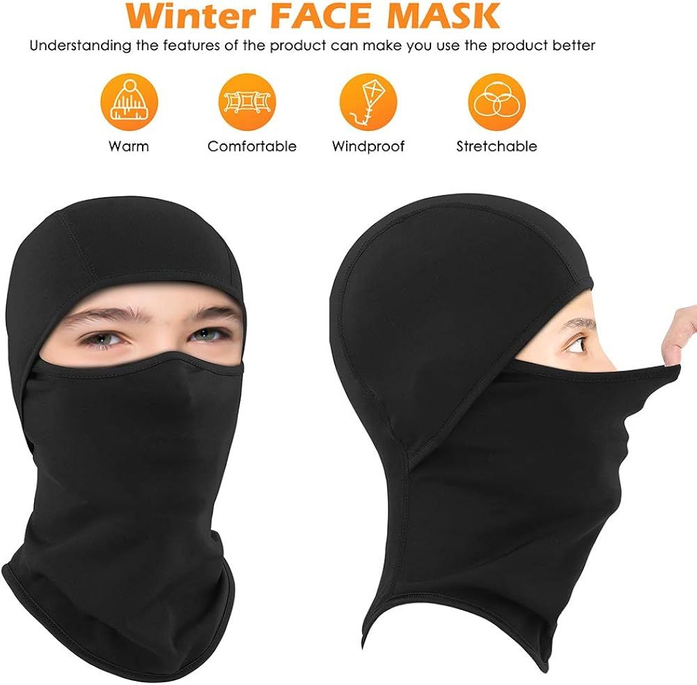 Kids Balaclava Ski Mask Cold Weather Windproof Tactical Face Mask Winter for Skiing Snowboarding ... | Amazon (US)