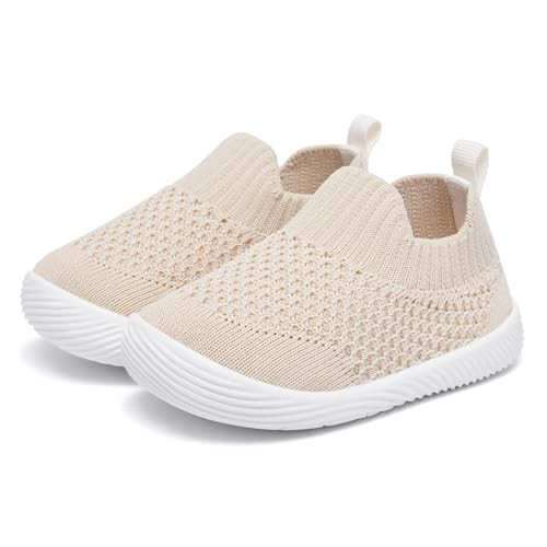 MORENDL Toddler Shoes Baby Walking Sock Shoes Non-Slip Breathable Boys & Girls Sneakers Infant Tennis Shoes Khaki Size 7 | Amazon (US)