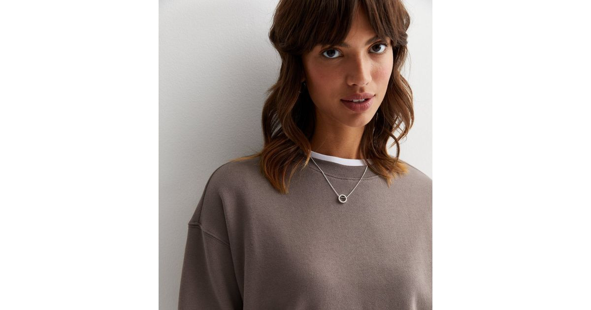 Mink Cotton Blend Crew Neck Sweatshirt
						
						Add to Saved Items
						Remove from Saved It... | New Look (UK)