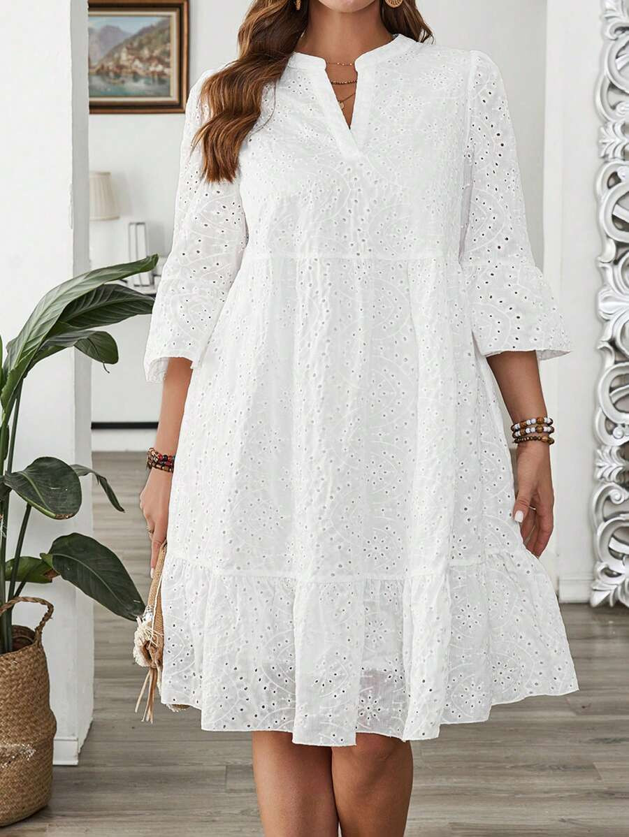 LocalRosumi Women's Plus Size Summer Dress Summer Outfits Vacation Dress With Plunging Neckline, ... | SHEIN