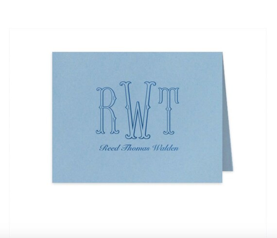 Foil Stamped Stationery Monogrammed Stationery Folded | Etsy | Etsy (US)