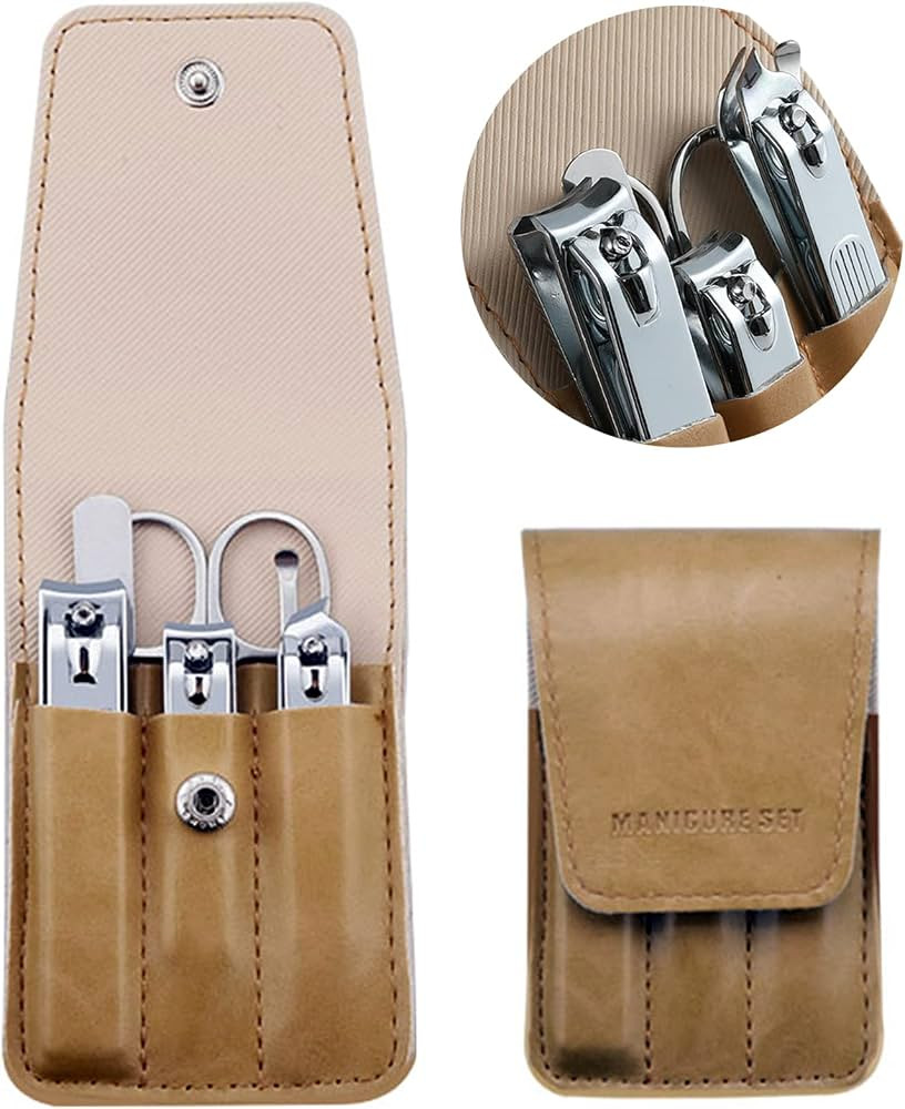 Nail Clipper Set, 6 Pcs Toenail Clippers, Stainless Steel Fingernail Clipper, and PU Leather Mani... | Amazon (US)