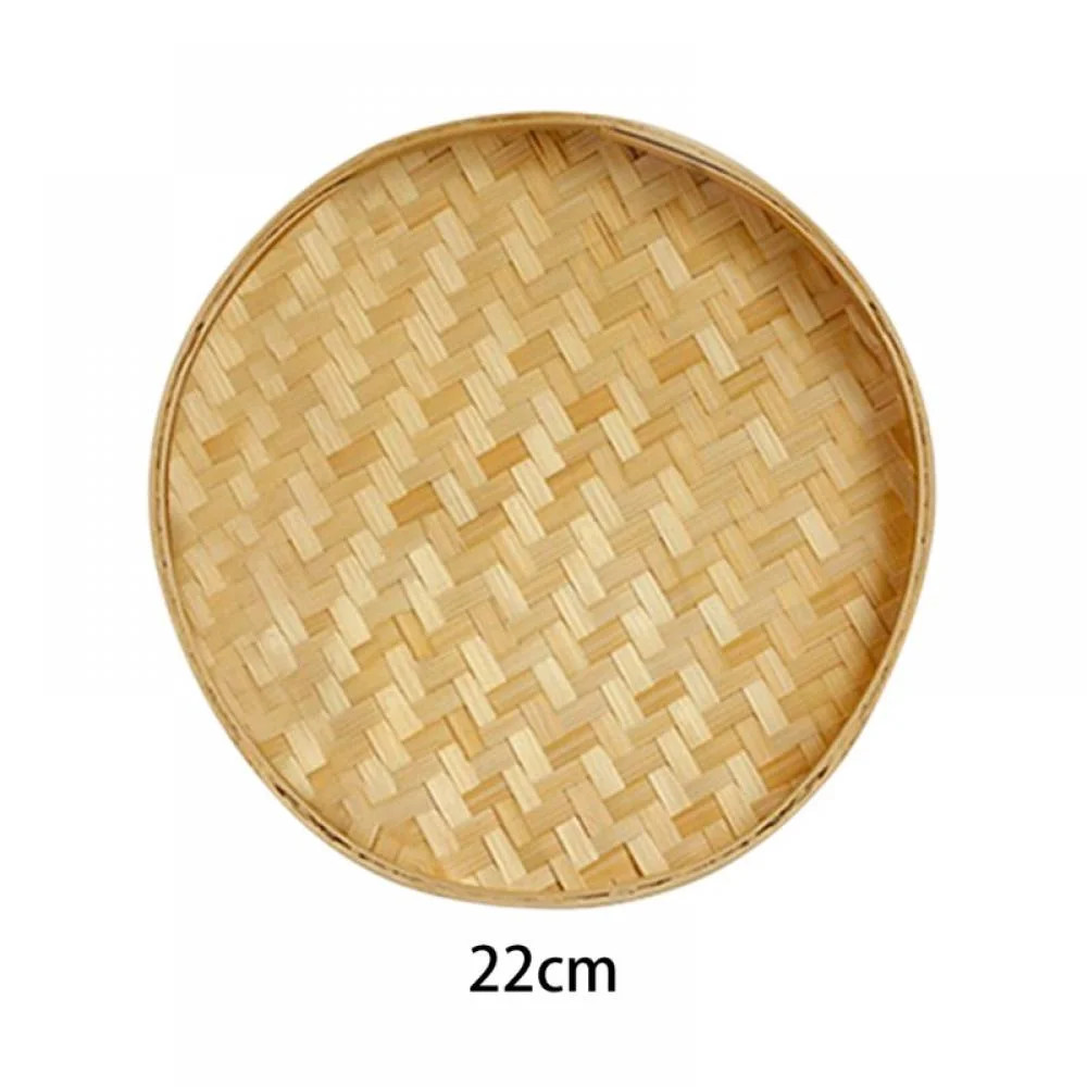 Round Woven Basket Tray, Natural Handmade Flat Bamboo Basket - Versatile Use: Bohemian Wall Déco... | Walmart (US)