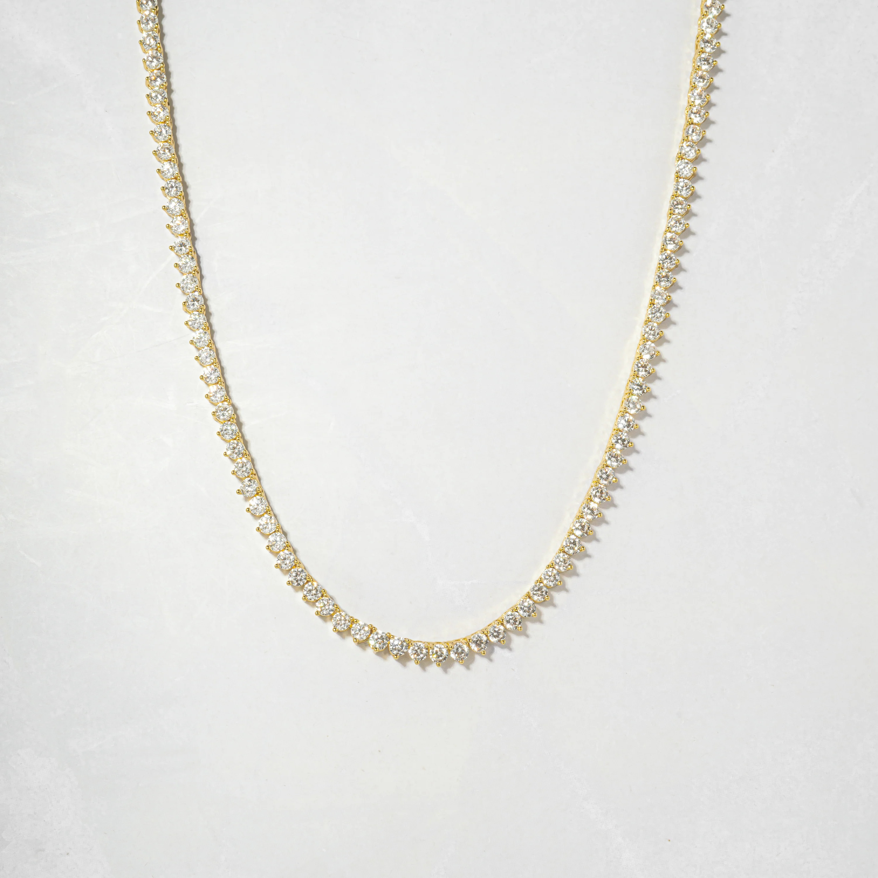 3 Prong Tennis Necklace, Diamond Necklace | Sami Jewels